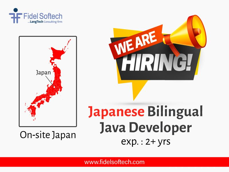 Fidel_Softech's tweet photo. Fidel is hiring for Bilingual (#Japanese + English) #JavaDeveloper- immediate for #Japan.
Exp- 1.5 to 3 yrs
Loc- Japan (Onsite)
Skills- BE, #JavaProgramming, JLPT N3/N2/N1 or NAT Q3/Q2/Q1
10 Job openings for this position.
Apply here: https://t.co/eFte1WDqOP
#JavaDeveloperJobs https://t.co/067jsY1zPY