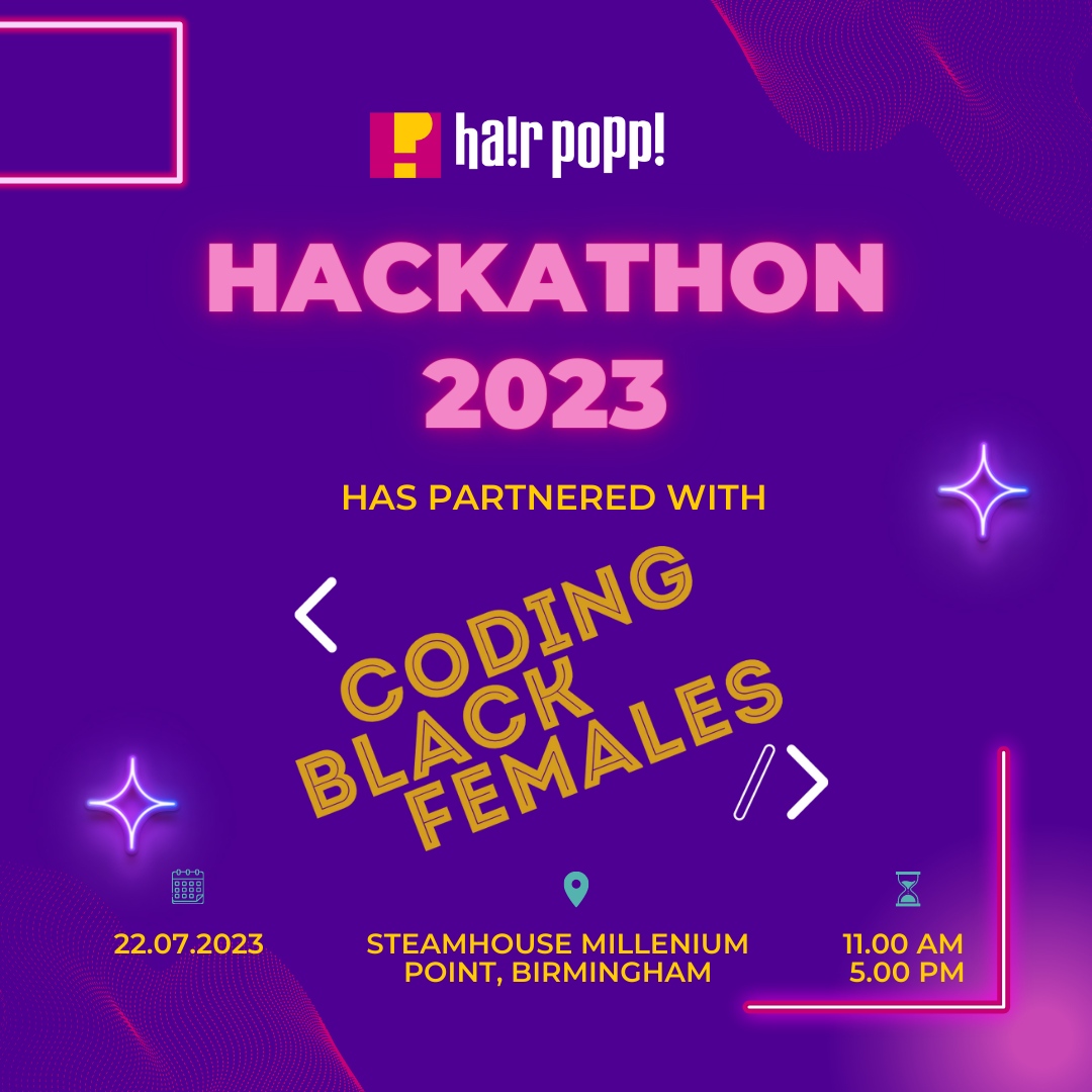 hairpopp's tweet image. 📣 @hairpopp is hosting a hackathon for diverse #javascriptdevs #UXUIdesigners & tech enthusiasts to unlock the haircare solutions by developing a tool to save women w/afro & curly hair 💰
Interested? 🎟 tinyurl.com/yp2n5baf
#hairpopp @codingblackfems @DiahanneUK