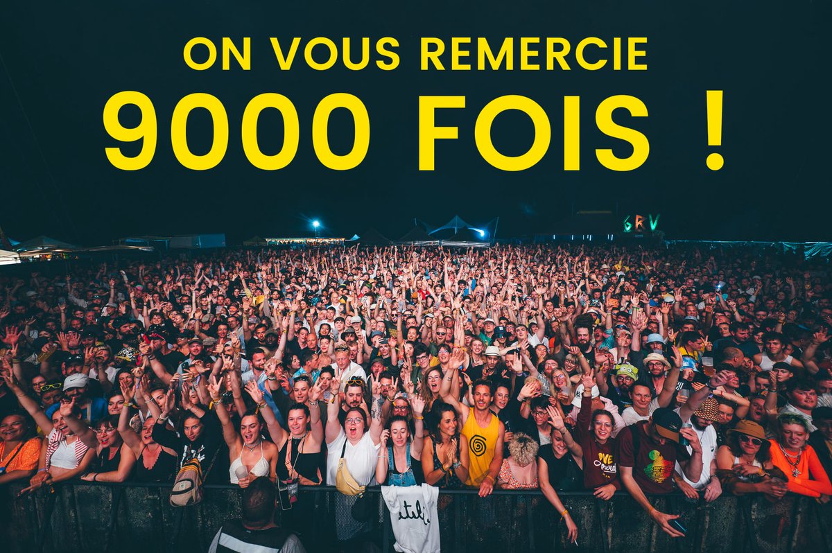 GRVfest's tweet photo. On l'a fait 💚💛
3 ans de GRV, un samedi soir COMPLET pour la première fois, 9000 festivaliers absolument merveilleux, 300 bénévoles exceptionnels, toujours un immense merci à La Ferme des Cara-Meuh ! 🐮
RDV à l'été 2024 pour le 4ème Grand Rendez-Vous reggae/dub de Normandie 🌞🎶 https://t.co/xDFoV9dDIT