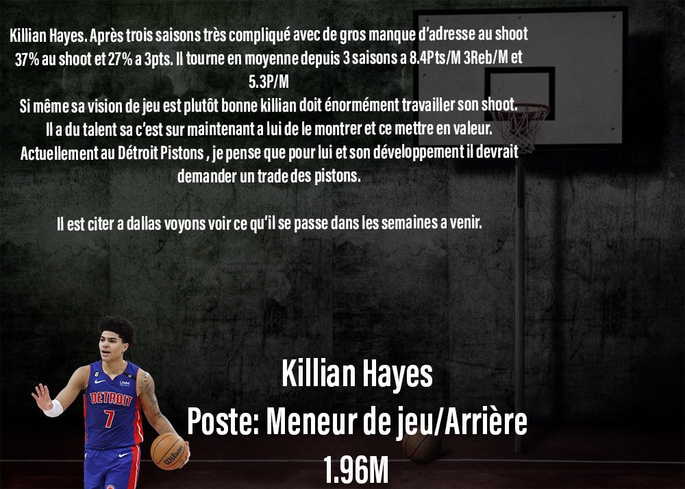 SorareAllan33's tweet photo. Killian Hayes 🇫🇷🏀

Prix : 7.05€ ( 0.0041ETH) 

Prix faible , mais je resterai prudent.

#sorare #sorareNBA #NBA https://t.co/PWnMIoWTYR