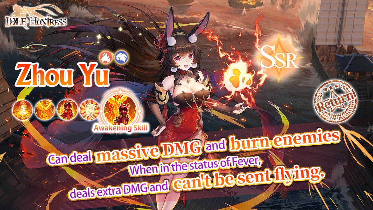 🎊Fire SSR huntress Zhou Yu Limited Chance++ Recruitment Return Event🎊
📅Event Time:
Server time (UTC-5): 7/19/2023, 5:01 ~ 7/26/2023, 4:00
Central European Time (UTC+1): 7/19/2023, 11:01 ~ 7/26/2023, 10:00