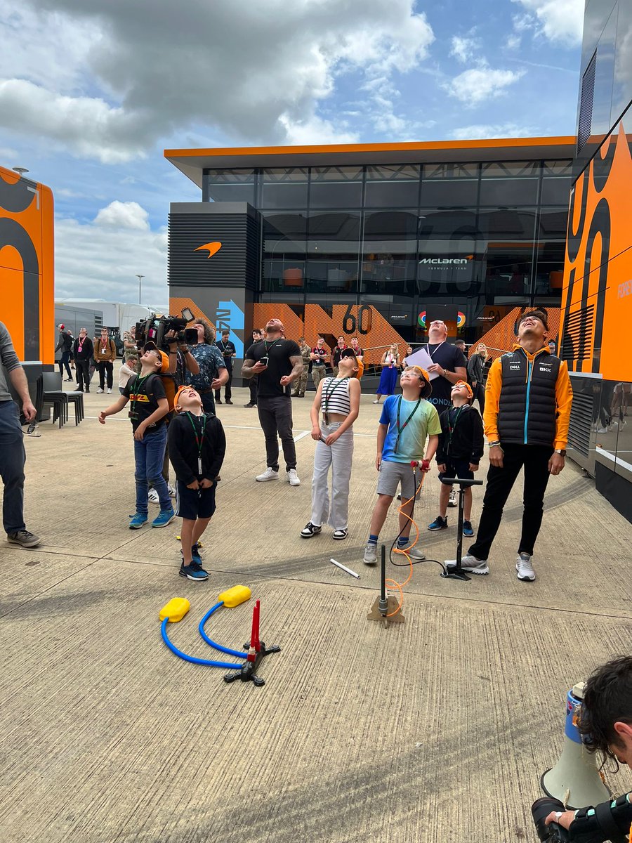 ClaireLYoung's tweet photo. We were thrilled to find ourselves in the @yorkshirepost with @ST3AMCo supporting their work to inspire 1 million children through creativity. Yes that is @LandoNorris with the children building rockets, two days later he was on the podium at @SilverstoneUK #creativityrevolution https://t.co/40AcVO9cov