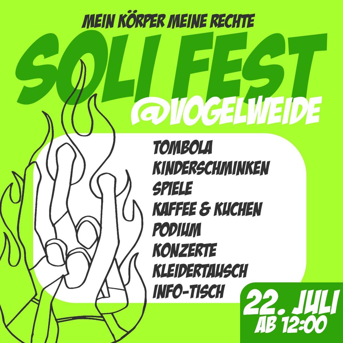 Mkmr_ibk's tweet image. Mein Körper - Meine Rechte!
Kommt am 22. Juli ans Solifest der Kampagne im Waltherpark.
12:00 bis 21:30

#meinkörpermeinerechte #ibk1401 #mkmr #prochoice #AbortionIsHealthcare