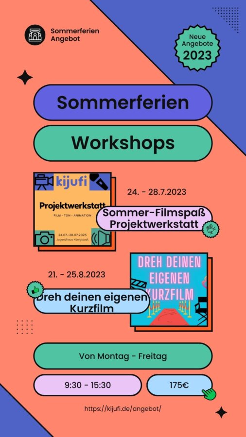 #Ferienangebot #Berlin vom 24. bis 28. Juli Sommer-Filmspaß-Projektwerkstatt im Prenzlauer Berg #Freizeit

berliner-freizeit-tipps.de/veranstaltung/…