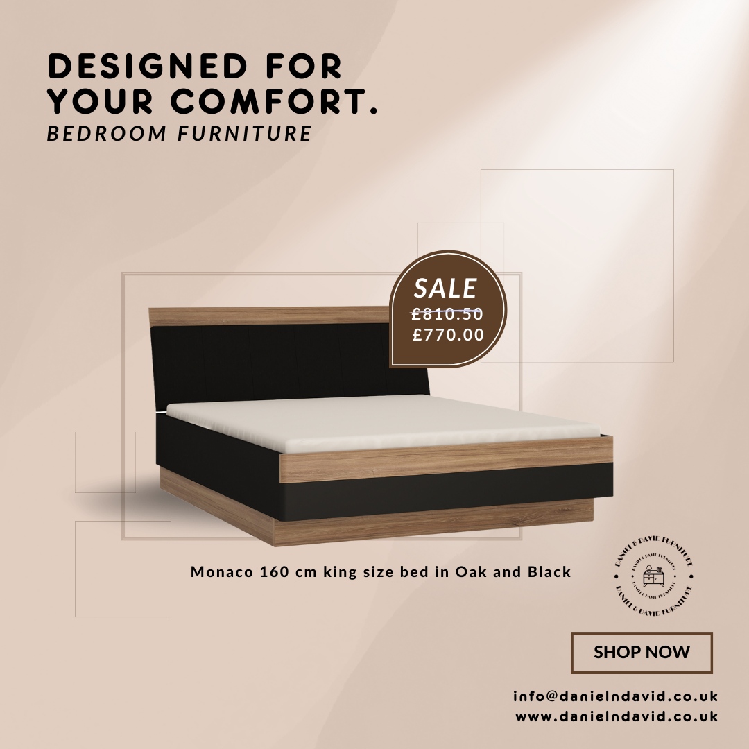 DanielnDavidFur's tweet photo. Experience the epitome of comfort in your bedroom oasis!

Designed with your utmost relaxation in mind, the Monaco 160 cm king size bed in Oak and Black embraces both style and coziness.

Sweet dreams await!

#DanielnDavid #FurnitureDesign #HomeDecor #InteriorDesign https://t.co/BRdHatfumE