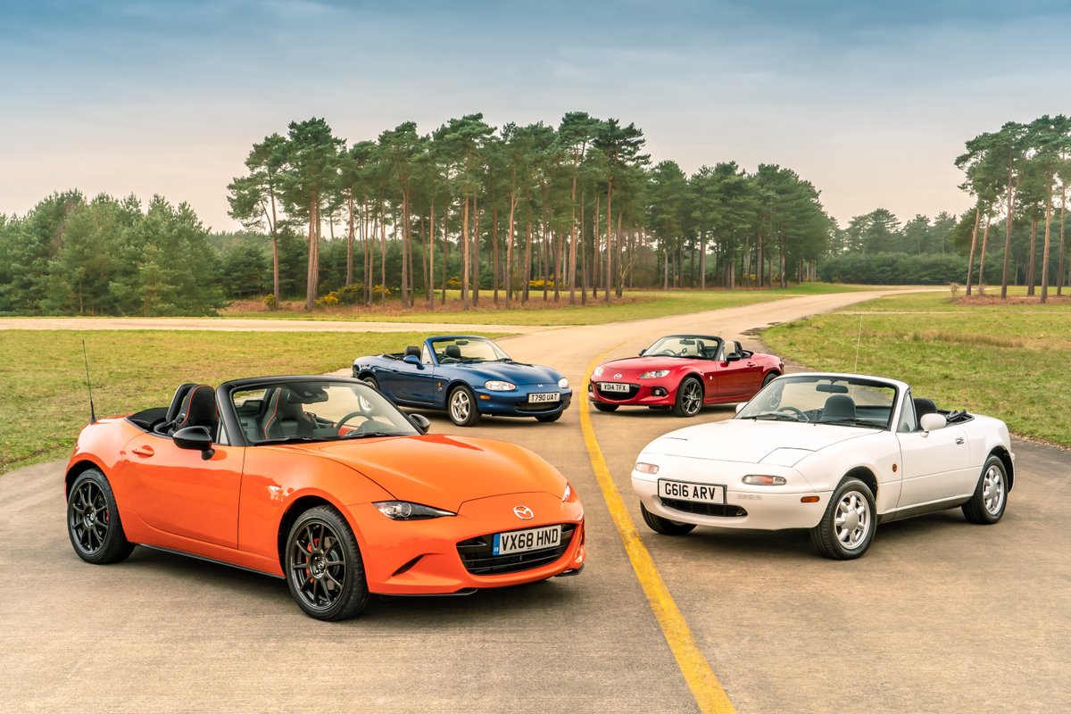 InvictaMstone's tweet photo. Mazda MX-5 30th AE

As colourful as the sunset itself.

Four Mazda MX-5s, each a different shade, perfectly capturing the spirit of individuality.

Whether you're a fan of the classics, or a lover of the new, there's an MX-5 for everyone.

https://t.co/1AZj2Aj1OO https://t.co/QKW5diRKqj