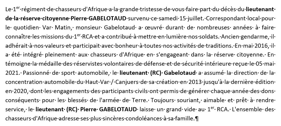 1RCA_canjuers's tweet image. Le #1erRCA a la tristesse de vous faire part du décès du lieutenant de la réserve citoyenne Pierre GABELOTAUD, survenu ce samedi 15 juillet. Nous perdons un ami, engagé pour le rayonnement des valeurs de l'armée de Terre depuis de nombreuses années.