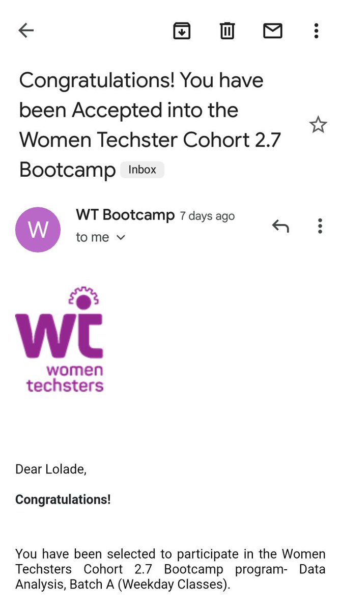 PricelessVeekey's tweet photo. It's going to be an amazing journey with Women Techsters Bootcamp Training (Data Analysis). Thank you for this great privilege. @Tech4DevHQ 
#WomenBootcampCohort2.7
#Microsoft
#FintechEgypt https://t.co/FXCdK6W7jY