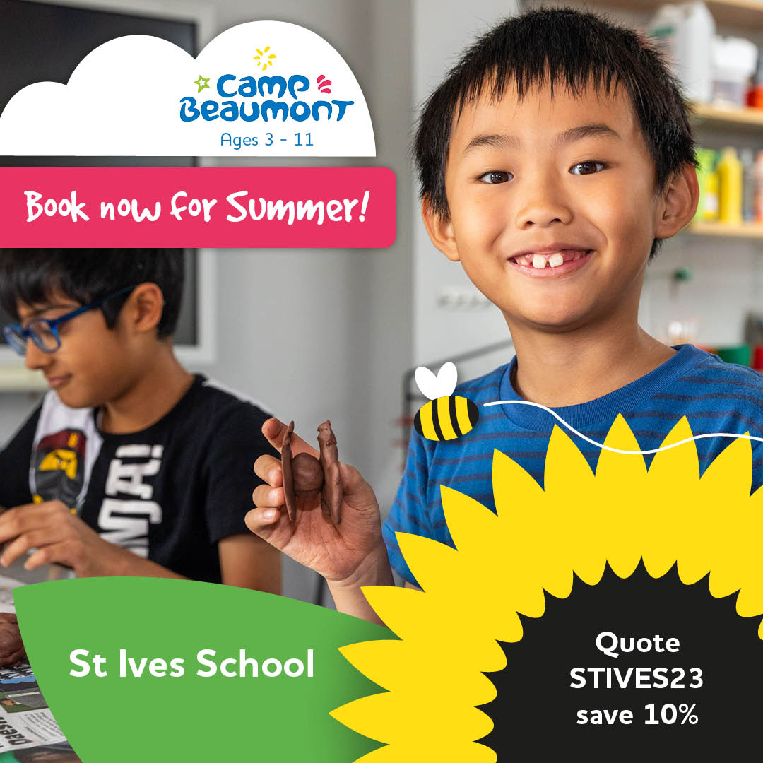 Today is the first day of 6 weeks of Camp Beaumont Summer Camps running at St Ives School.  Places are still available for any last minute child care needs &amp; new experiences for your child/ren.  You can receive a 10% discount by using the code STIVES23