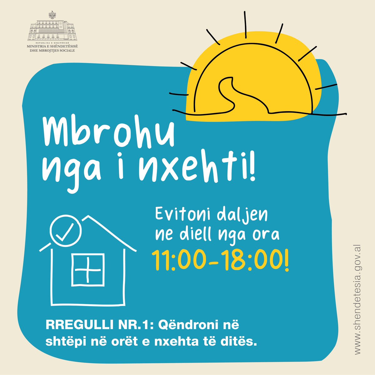 GManastirliu's tweet photo. ‼️☀️Stina e verës po shoqërohet nga valët e të nxehtit, ndaj për qytetarët, sidomos të moshuarit dhe ata me sëmundje bashkëshoqeruese këshillohet të shmangin lëvizjen në orët e pikut.

‼️ ☀️ Disa këshilla të vlefshme për të përballuar valën e të nxehtit👇
 https://t.co/ka3gNuqWWC https://t.co/OFtIM3bQhd