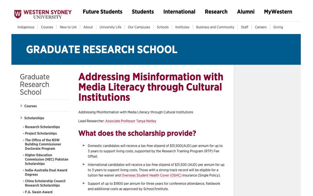 T.J. Thomson | @Cenevox@newsie.social (@cenevox) on Twitter photo 📢 PhD scholarship in media/comms/education with a great team (@tattinot, <a href="/dezuanni/">michael dezuanni</a>, <a href="/sorapark/">Sora Park</a>, and <a href="/hfordsa/">Heather Ford</a>) and focused on a critically important topic. 🔗 Full details at: westernsydney.edu.au/schools/grs/sc… 📢 PhD scholarship in media/comms/education with a great team (@tattinot, <a href="/dezuanni/">michael dezuanni</a>, <a href="/sorapark/">Sora Park</a>, and <a href="/hfordsa/">Heather Ford</a>) and focused on a critically important topic. 🔗 Full details at: westernsydney.edu.au/schools/grs/sc…