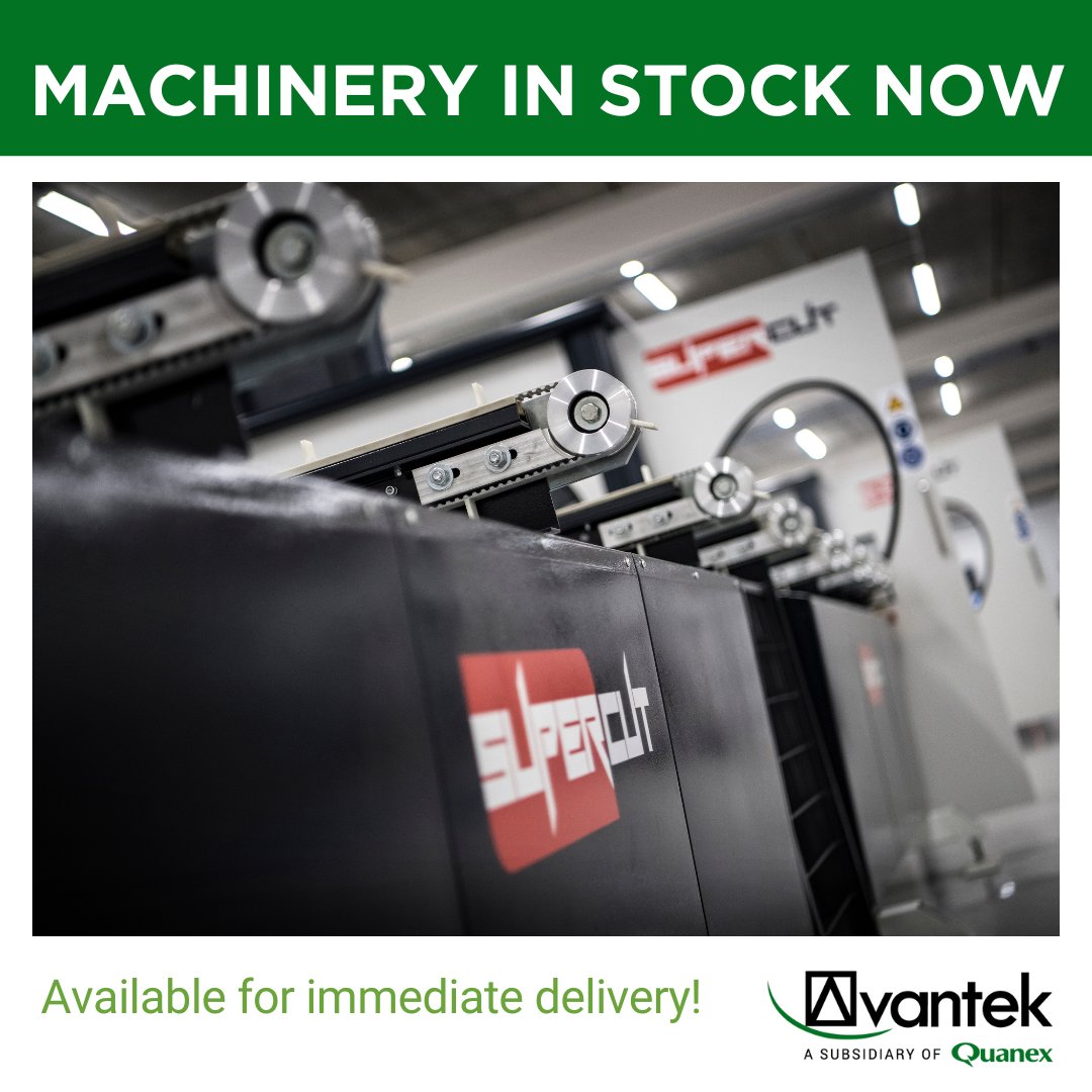 We have machinery in stock available for immediate delivery.

This includes:

• Supercut 5 cutting &amp; machining centre
• Urban corner cleaners
• Digi bead saws
• Wegoma welders

Contact sales@avantekmachinery.co.uk

#TheATeam #Fenestration #Machinery
