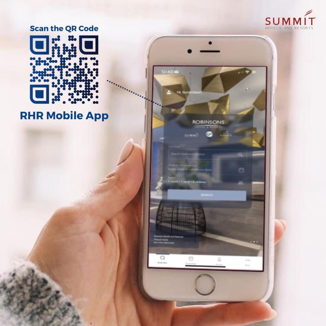 summit_hotels's tweet photo. Booking has never been this easy!

Access exclusive deals for your planned staycations, events, celebrations, and even long stays.

Just scan the QR code and download the RHR mobile app now. 

#RHRMobileApp
#SummitHotelsPH
#SummitHotelsAndResorts
#RobinsonsHotelsAndResorts https://t.co/vtDZv56Q7m