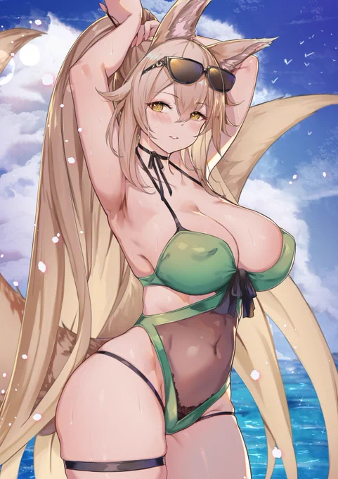 #暑いので水着絵で涼む 