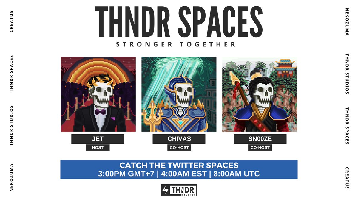 ThndrSpaces's tweet photo. 🎉 We're back with an electrifying THNDR SPACES session! 🔥

🎙️ Join @jeditrinupab, @chivasweb3. and @sn00ze_sol as we unveil mind-blowing alpha and market updates! See you there! ⚡️

🗓️ Save the date: July 18, 2023 - 8:00 AM UTC https://t.co/jB7vTH1GJn