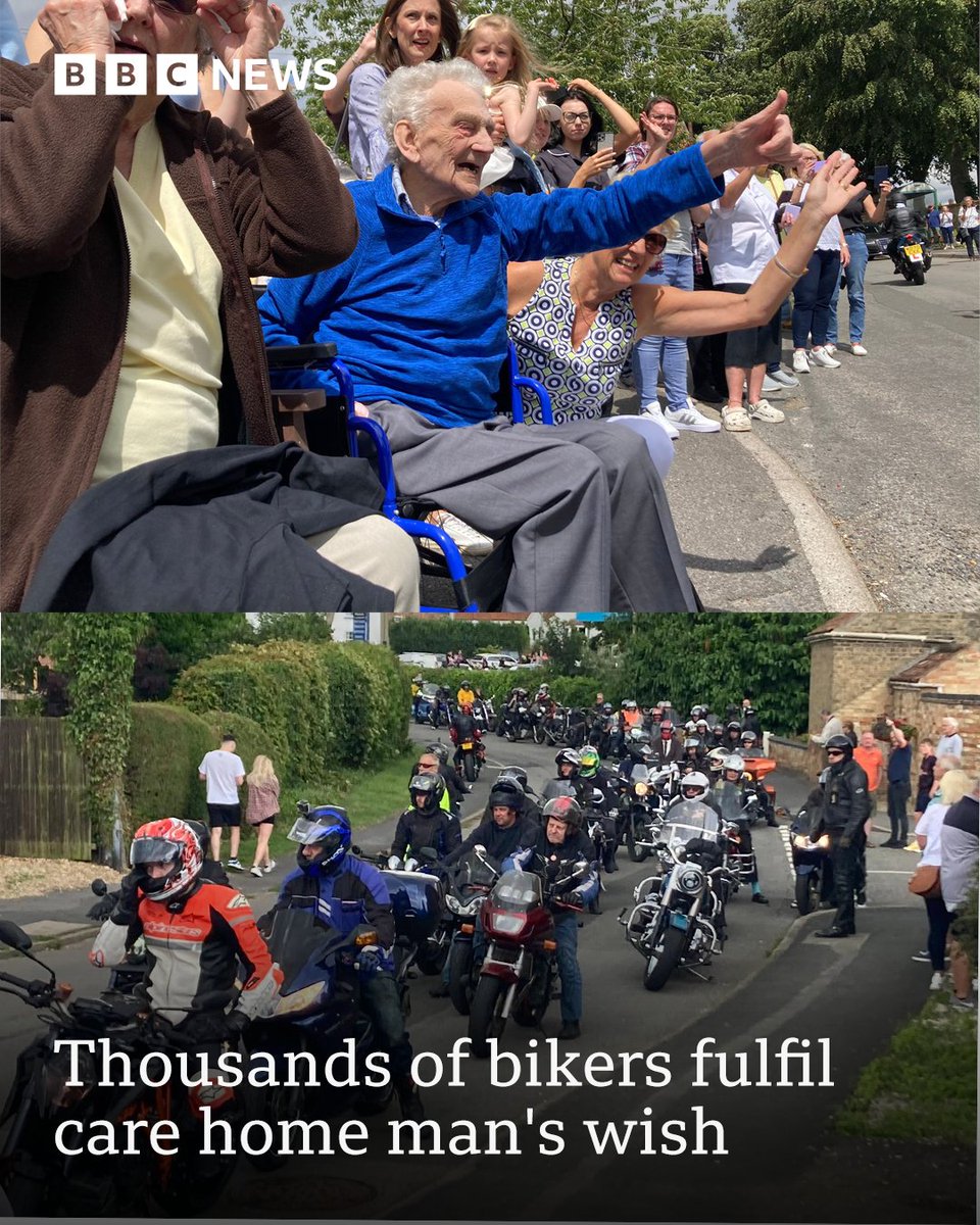 looknorthBBC's tweet image. Thousands of bikers have ridden to a care home to make a resident's wish to see as many motorcycles as possible come true. Read more: bbc.in/3K0uVcd