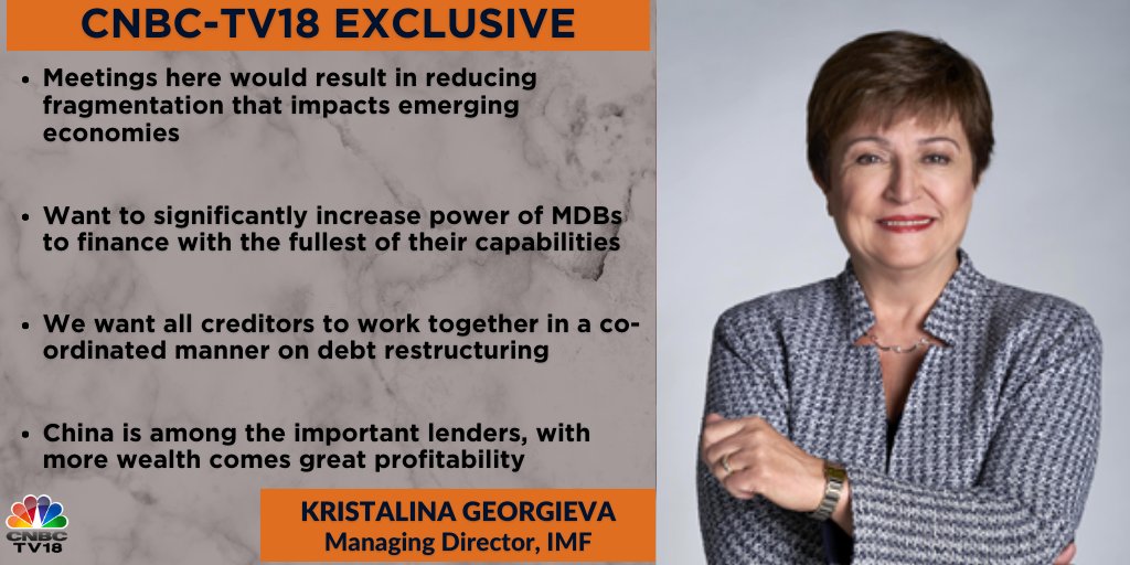 #CNBCTV18Exclusive | World #economy needs alignment of policy actions. #India has shown great leadership, says Kristalina Georgieva (@KGeorgieva), Managing Director of IMF (@IMFNews) to CNBC-TV18 https://t.co/XSow72yX3V