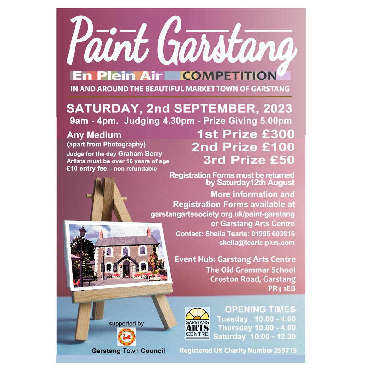 ArtsGarstang's tweet photo. Whoo hoo – Paint Garstang is be back this year on Saturday 2nd September 2023 https://t.co/1C17kx6AKy #paintgarstang #garstangartscentre #garstang #competition https://t.co/QRh1ONB2Cy