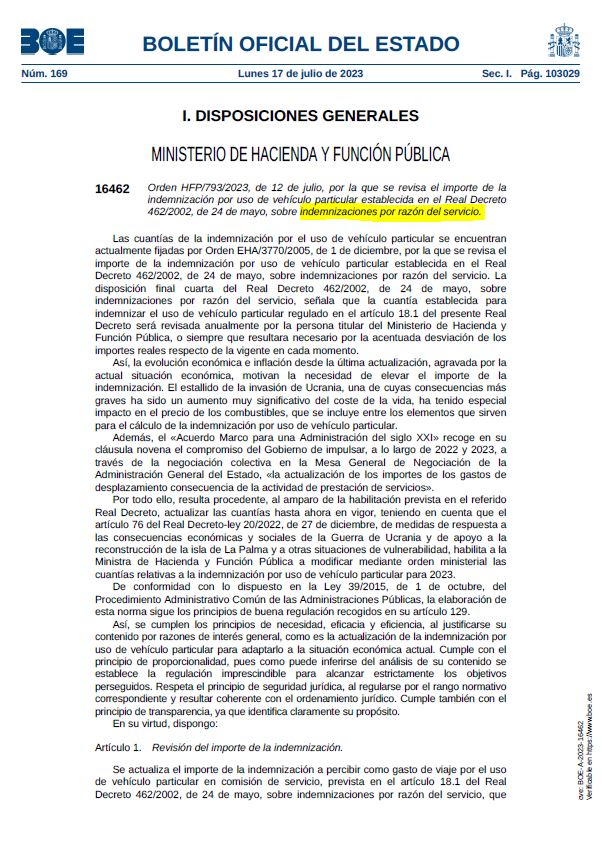 acalsl's tweet photo. 📢Hoy el @boegob publica la actualización de las indemnizaciones  por uso de vehículo  o motocicleta particular por razón de servicio.

💸 0,26 €/km 🚗
💸 0,106 €/km 🛵

🔗https://t.co/AbuMjIe7wB https://t.co/I8wky60vGF