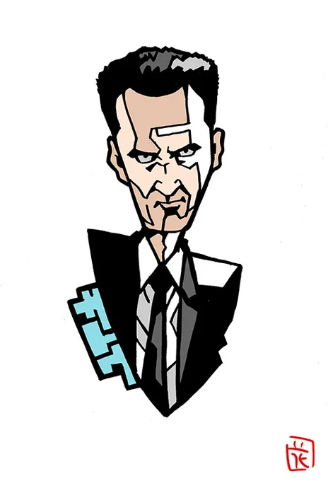 以前も描いてた、このタッチでイラスト。             映画編。                        佐藤。#ブラックレイン #松田優作#BlackRain#イラスト #このタッチ #ファンアート 