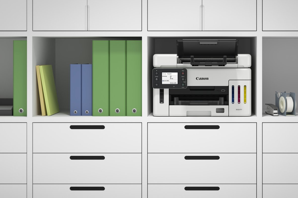contcept's tweet photo. Platzsparend und neue Frontbedienung: Canon erweitert die MAXIFY GX-Serie mit dem GX6550 https://t.co/Ze6MHq5WgS https://t.co/cBbpFyyo88