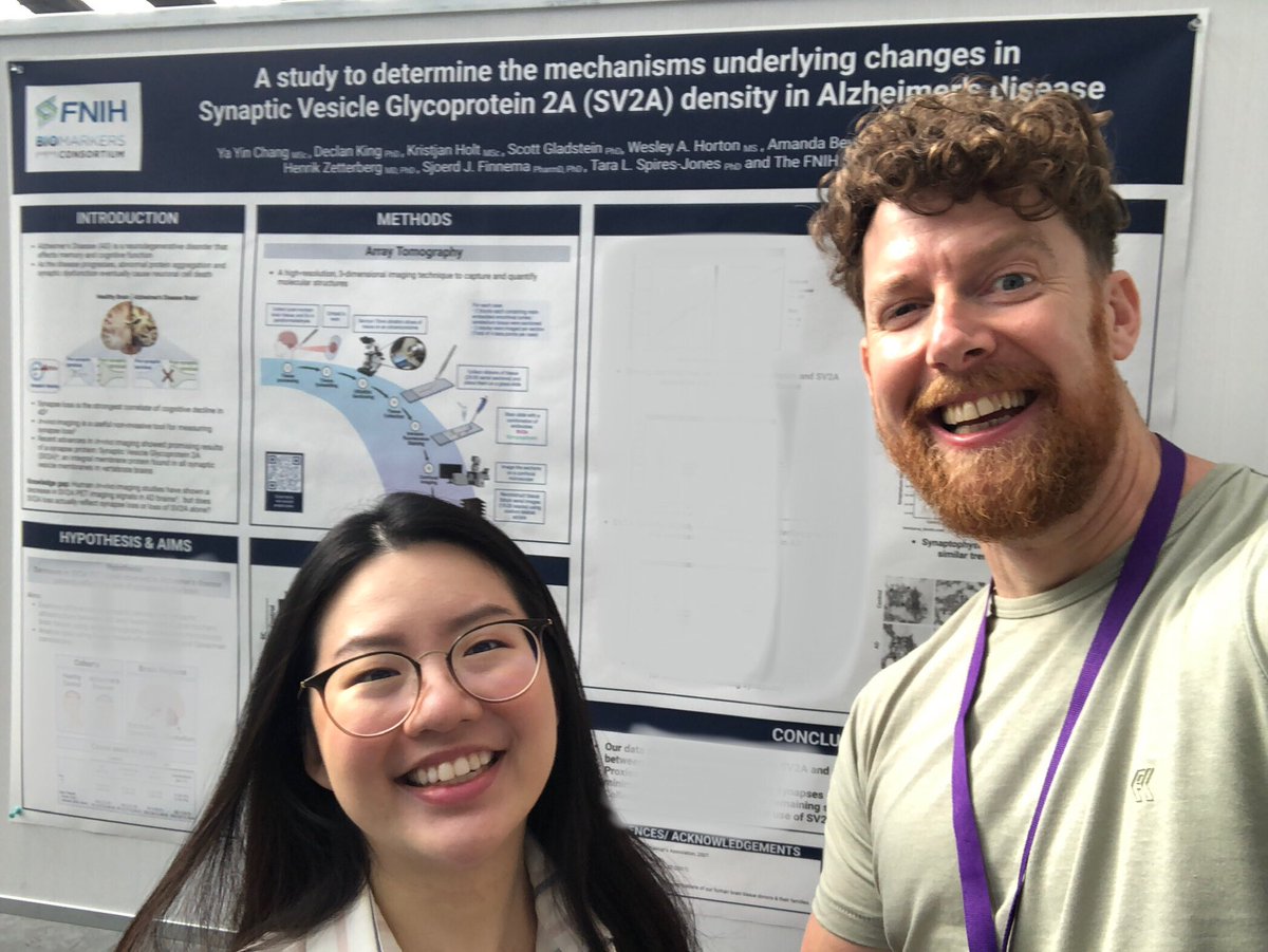 yayin_chang's tweet photo. That’s us (me &amp; @DeclanJPKing) with our poster all set up! We are at 📌P2-873, today till 4.15pm. #AAIC23 #AAIC2023 Looking forward to chatting with many of you! https://t.co/RxGL8Hy97H