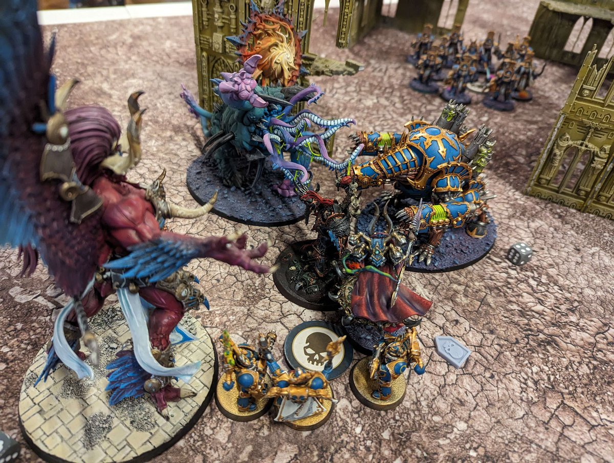 scribesofwar's tweet image. Good day yesterday at scribes! Had lots of games going on had some big showdowns happening in the 40K games with the orks taking on belakor and his mates and abandon taking on Magnus also had a game of tiny tanks being play tested as well.