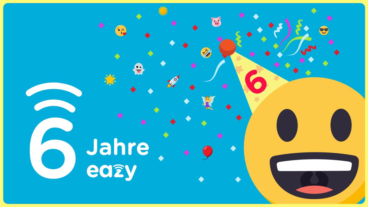 Zechs Jahre eazy! 🥳 
Wir freuen uns über die ausgesprochen hohe Loyalität unserer Kunden und senden ein großes Dankeschön dafür an alle. Wir essen ein Stück 🍰 und machen weiter. 
Viele Grüße, Euer eazy-Team

#machseinfach #internet #dsl #kabelinternet #geburtstag