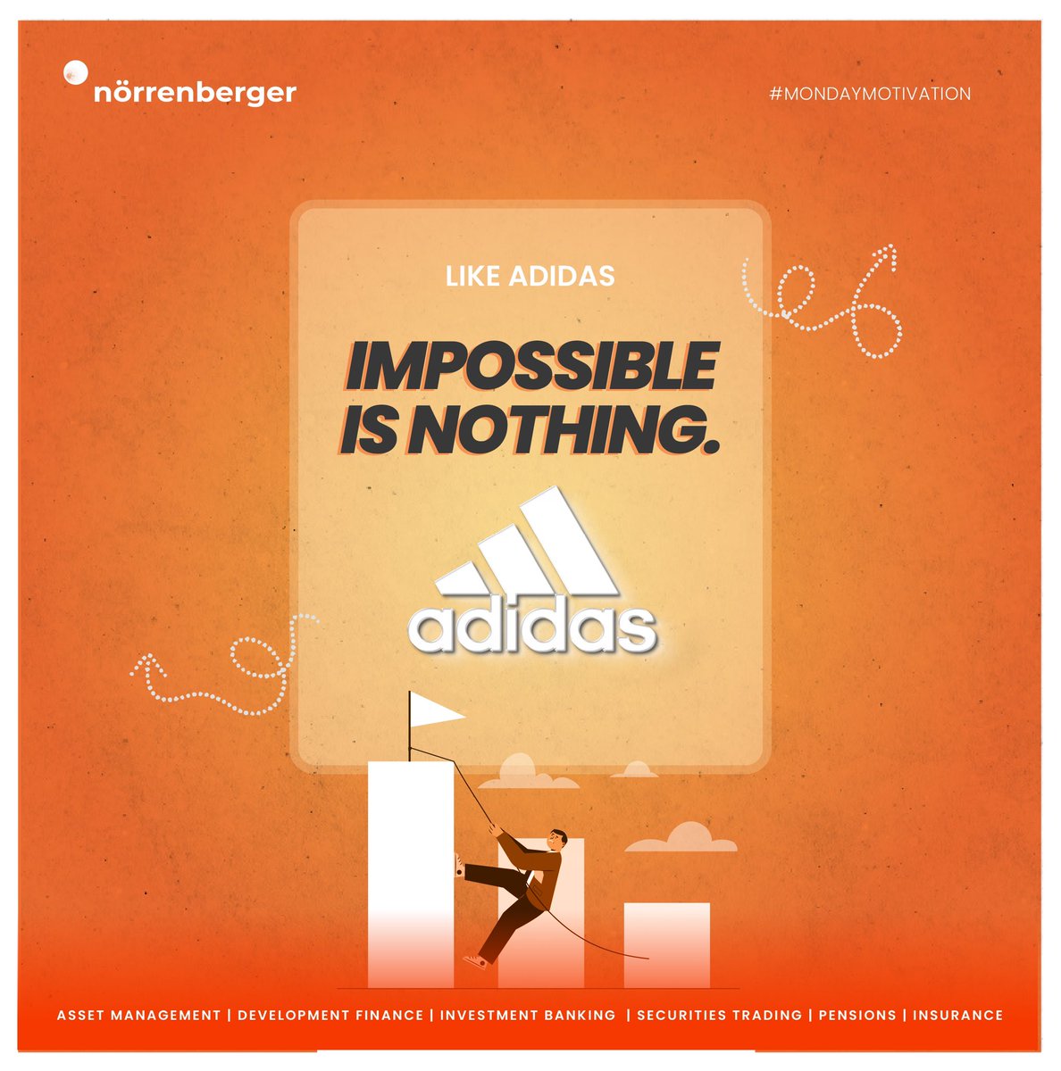 Our mantra for the week is  Adidas tagline 'Impossible is Nothing'.

Let this Monday be a fresh start, a reminder that with unwavering determination and self-belief, there are no limits to what you can achieve. 
Don't let obstacles discourage you; instead, use them as stepping