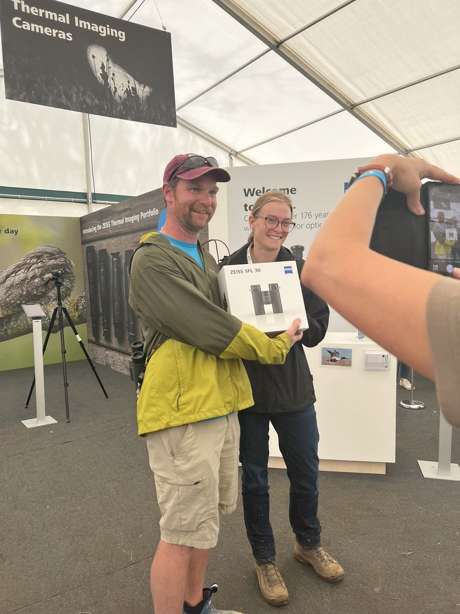 What a shock that Erik was randomly selected as the <a href="/Team_eBird/">eBird</a> challenge winner at <a href="/GlobalBirdfair/">Global Birdfair</a>!  Thank you <a href="/ZEISSBirding/">ZEISS Birding</a> for the incredible prize and eBird for being so amazing.