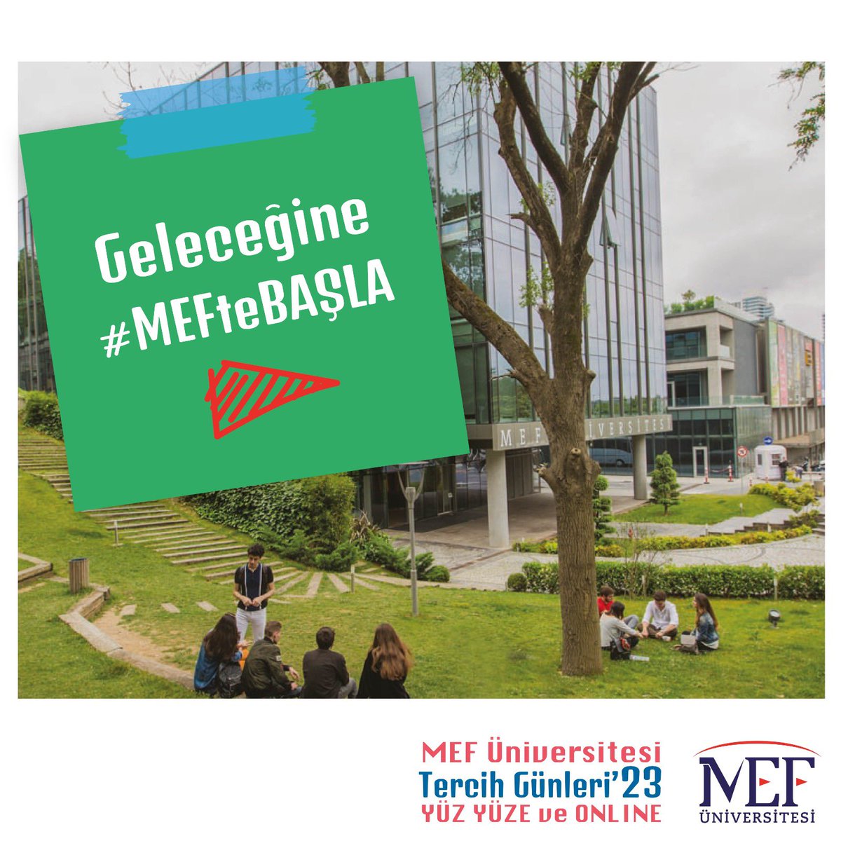 MEFuniversitesi's tweet photo. Geleceğine #MEFteBaşla

MEF Üniversitesi’nin hem kampüste yüz yüze hem de online Tercih Günlerine seni de bekliyoruz. Akademisyenlerimizle, her bölümden Öğrencilerimizle ve Uzman Rehber Öğretmenlerimizle sana yardım için hazırız. https://t.co/YGTL6B4KfU