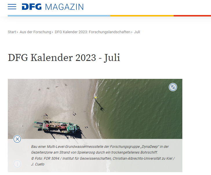 LIAG_Research's tweet photo. #Forschung auf #Spiekeroog: Das Juli-Motiv des Kalenders 2023 der @dfg_public zeigt eine Drohnenaufnahme vom Bau einer Multi-Level-Grundwassermessstelle der Forschungsgruppe #DynaDeep.
📷@kieluni / J. Cueto, Download @#DFG-Webseite: https://t.co/Lkkz9L3tca #Grundwasser #Geophysik https://t.co/cmKE6E2eqD