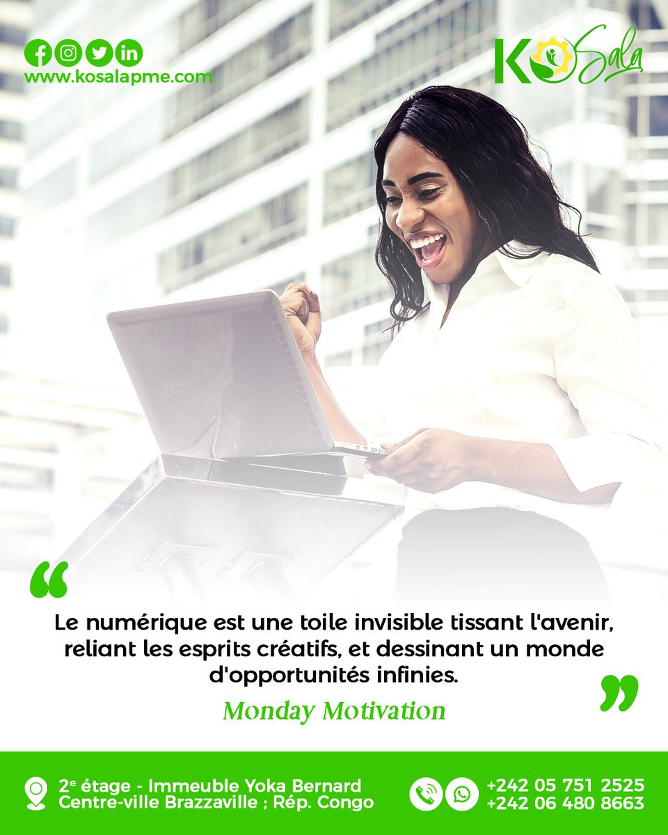 Kosalaafricapme's tweet image. Exprimons notre génie créatif dans l'ère numérique. Chaque lundi, de nouveaux défis, de nouvelles opportunités. Cc : @MakossoAnatole @LeonJuste @ThMoungalla #Kosala #incubateur #startup #PME #innovation #èrenumérique #créativité #technologie