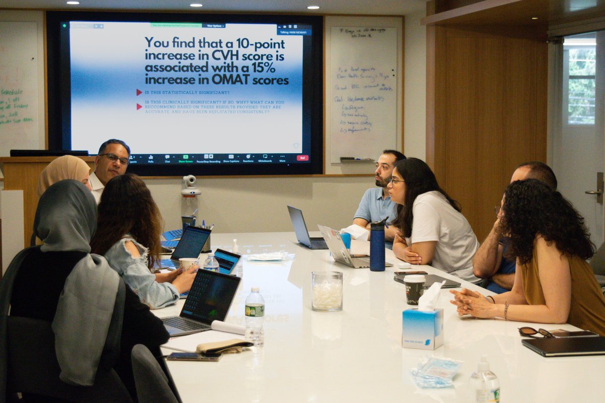 Deep dive on dissecting the research literature with @HartfordHealth Director #EbonyShaheed and Epidemiologist #DrMichaelMascari at the @Yale Summer intensive Research Workshop for @Fogarty_NIH scholars @MENA_PAIR and @Geohealth_mena.  @YaleGlobalEM @Yale_EM @FHS_AUB @DrSamarHajj