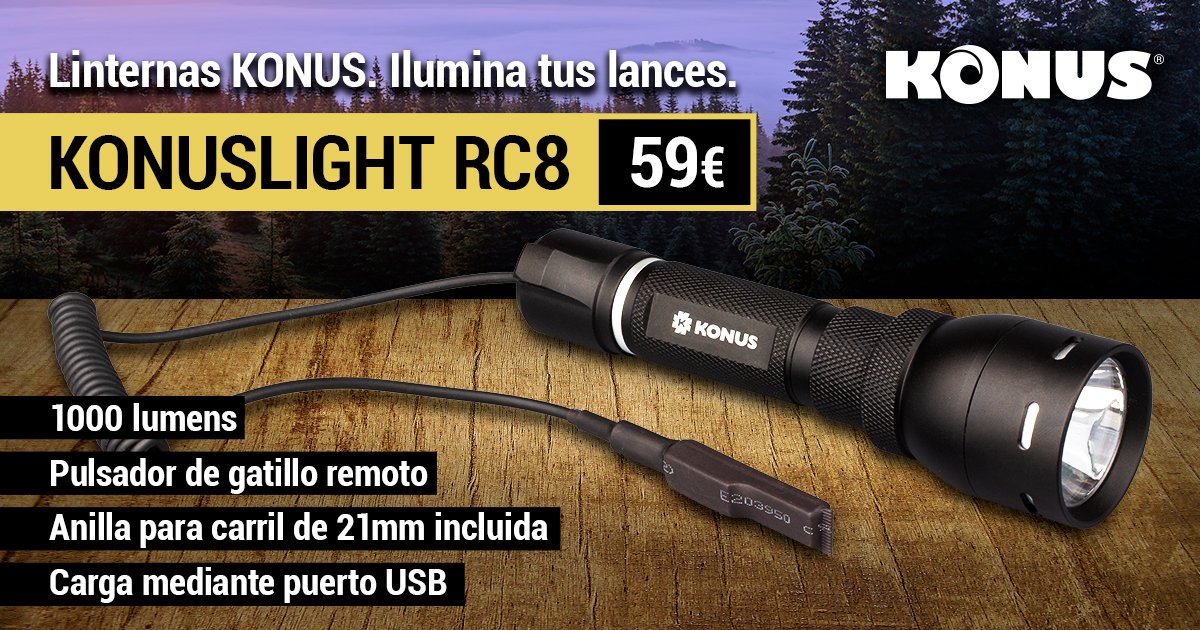 🔦‼Ilumina tus pasos con la linterna 𝐊𝐎𝐍𝐔𝐒𝐋𝐈𝐆𝐇𝐓 𝐑𝐂𝟖‼
Simplemente acóplala al carril de tu rifle mediante la anilla incluida y disfruta de sus 𝟏𝟎𝟎𝟎 𝐥𝐮𝐦𝐞𝐧𝐬 𝐝𝐞 𝐢𝐧𝐭𝐞𝐧𝐬𝐢𝐝𝐚𝐝.

Más info en ➡arcea.es/linternas-konu…