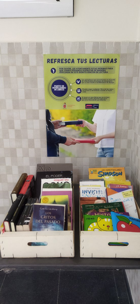 Punto de intercambio de libros
Tenemos a vuestra disposición un punto donde podréis coger y dejar libros. Tenemos una parte con libros para adultos y otra con libros para los peques.
¡Animaros a leer y a traernos vuestros libros también!
Una iniciativa de la Biblioteca de Ayegui