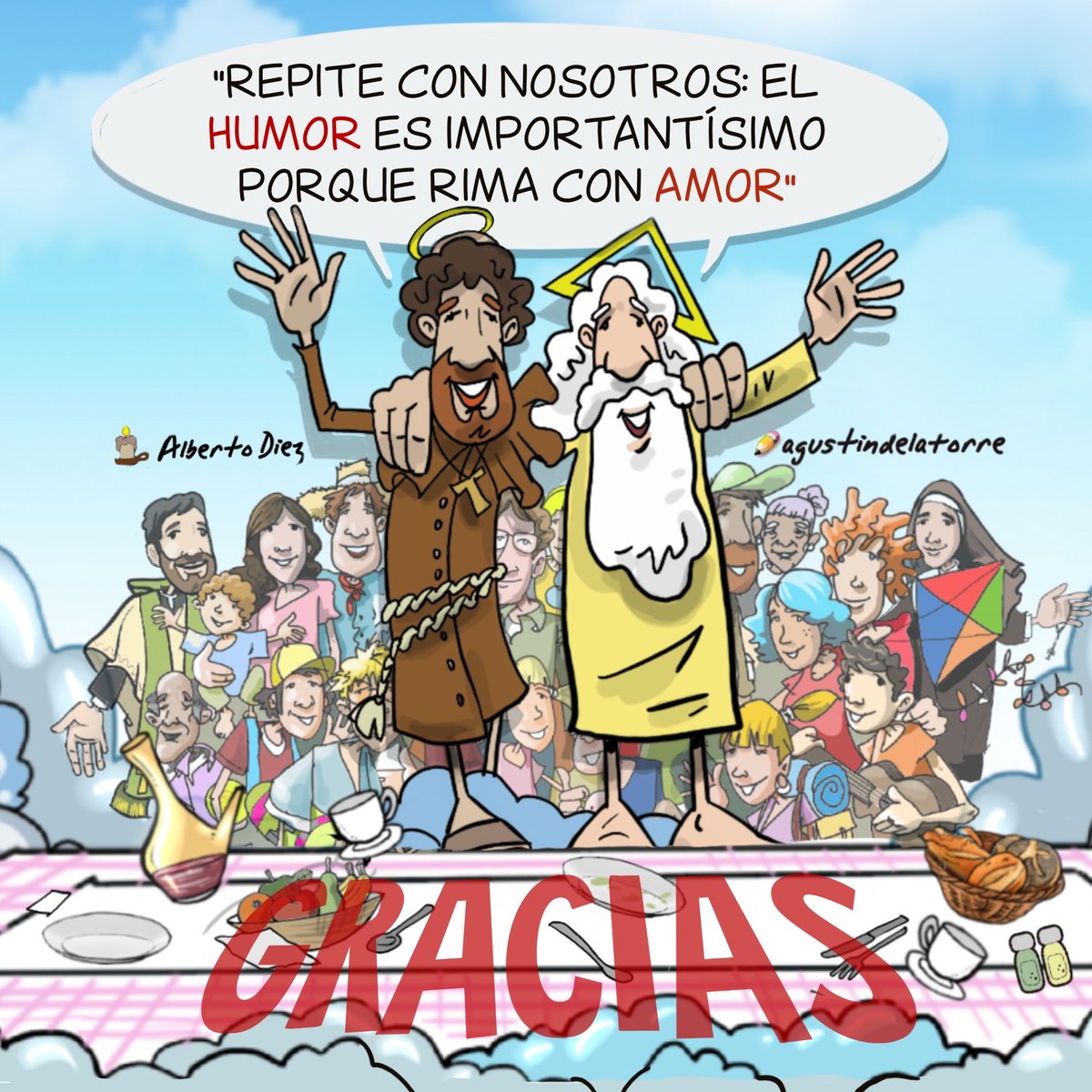 Aquí está ¡¡¡la viñeta 300!! Además anunciamos que es nuestra ÚLTIMA VIÑETA. El proyecto llega a su fin, 300 semanas desde el 17/05/17 para poner humor a la vida y al Evangelio. Gracias por vuestra compañía y vuestra difusión. ¡¡¡A reír!!! #ElSoploIlustrado