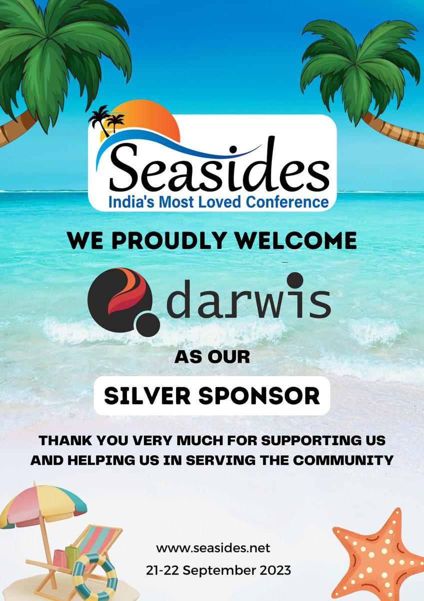 We are delighted to have <a href="/CyberSecurityPr/">CSPF</a> on board as our silver sponsor.

Darwis is a cloud SaaS offering for scanning and monitoring that helps CISOs ensure the safety of their infrastructure

Thank you so much Mr.  Prasanna Jeyaraman for your contribution.

#seasides #infosec