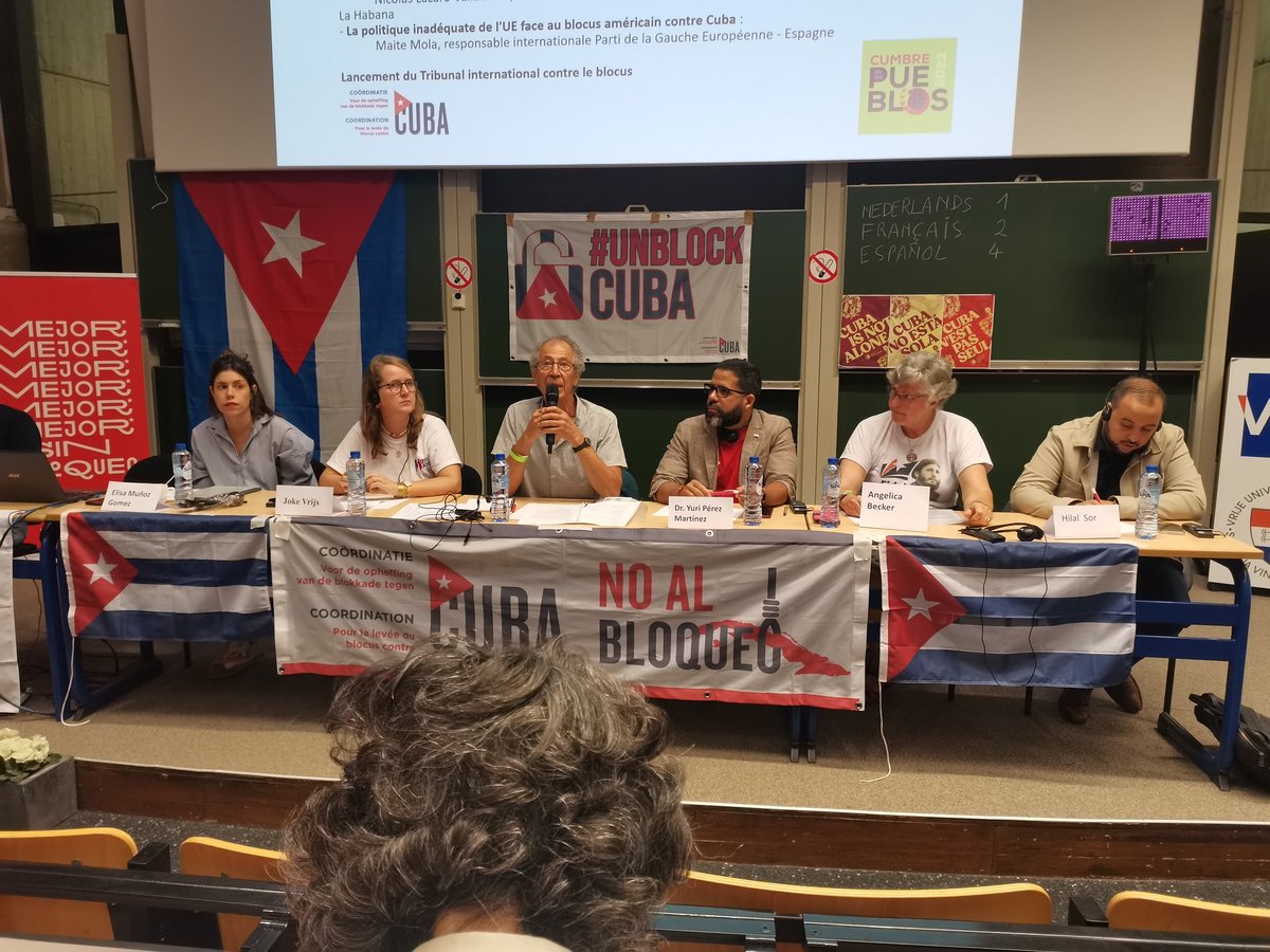 Se inicia el panel sobre el bloqueo contra #Cuba en el marcó de la #CumbreDeLosPueblos2023.
