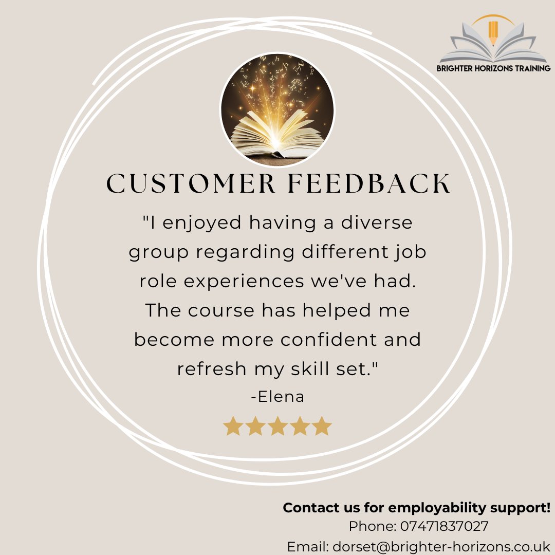 BrighterHT's tweet photo. MOTIVATION MONDAY🤩 This week a client has identified a wonderful aspect of the courses we provide: meeting new people, with different experiences and qualifications from yourself. Therefore, you can not only learn from our brilliant tutors, but from your peers as well. https://t.co/ZDOxXqd7aV