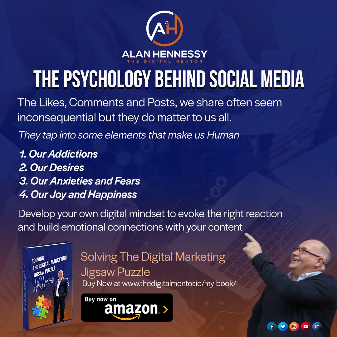 📚 Fascinated by the psychology behind social media? 🤔 Dive into the intriguing world where behaviour, perception, and connection intersect 🌐 Uncover the hidden secrets and motivations driving our online interactions. 🧠🔍 #Psychology #SocialMedia #DigitalSociety #digitalmentor