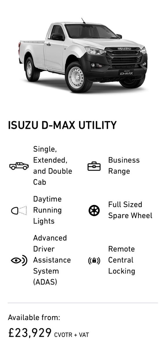 davidtaylorgrgs's tweet photo. Pre order yours today with by calling us on 01873 810304.
#isuzu #dmax #utility #DL20 #DL40 #VCROSS https://t.co/kgoxcuq9gw