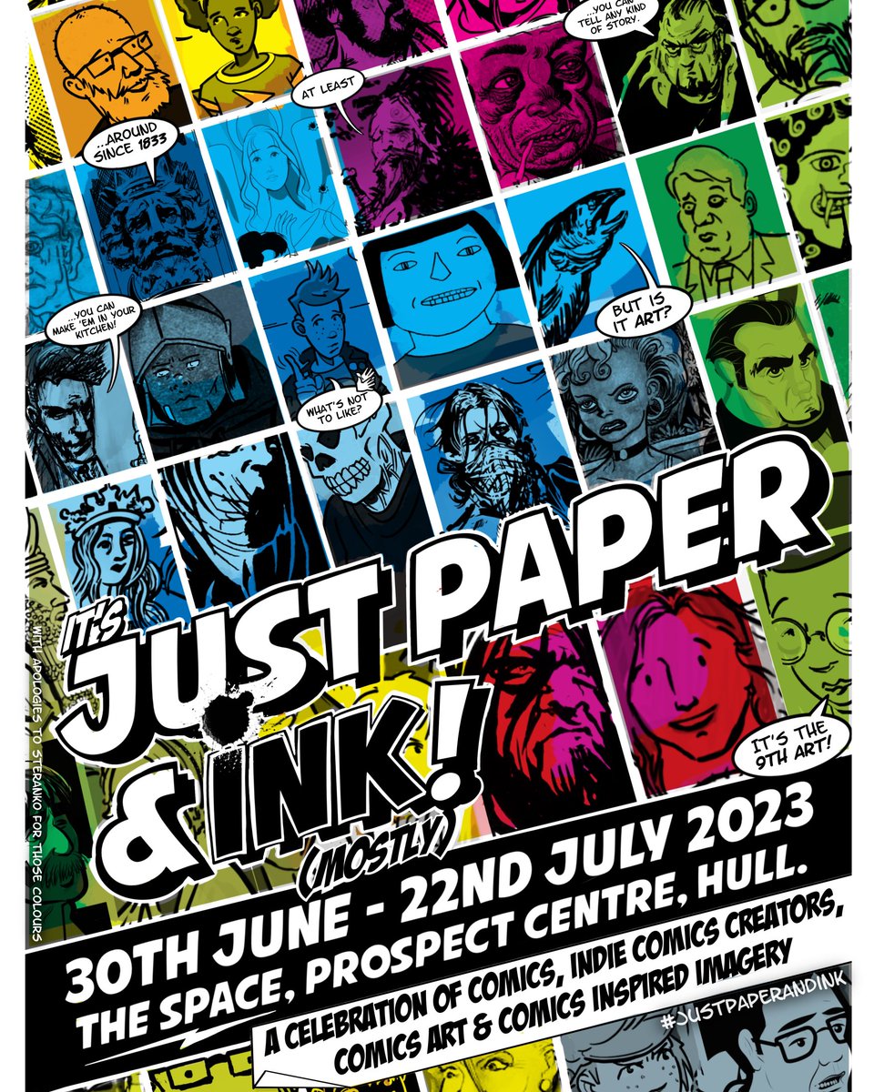 hesir's tweet photo. #JustPaperAndInk with work by several #local #Comics #creatives, & images of #Hull past & present in the pages on show.
Selling nothing but the notion of #SequentialArt as an underated #storytelling medium. :)
Any chance of a RT?
@VHEY_UK @YVANetwork @VisitHullEvents @HullArts https://t.co/rxIGMaKvyd