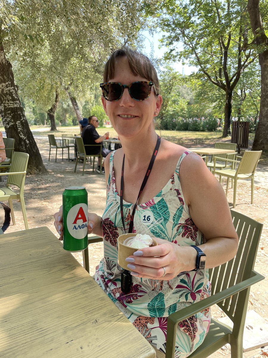 coastersaurus's tweet image. Today we visit the ancient site of Olympia. It’s incredibly hot, and this beer and ice cream stop is VERY necessary…