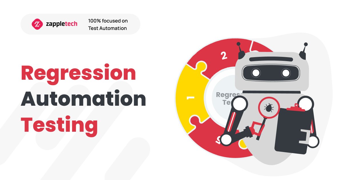 zappletech's tweet photo. Regression testing is a type of testing which ensures that any change in the application code does not affect the old working code and its features. 
Follow this link to learn more about the Advantages of test automation with Zappletech:https://t.co/bPKJQwTkHo
#quality #testing https://t.co/ojdB1EEJyY
