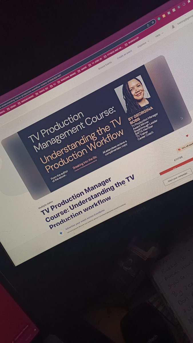 Morning all spent the whole of last night putting my course on Eventbrite. I am so excited! Book and read here: eventbrite.co.uk/e/tv-productio…