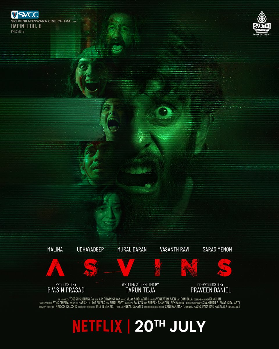 SVCC (@svccofficial) on Twitter photo Dive into the depths of Horror & Suspense!
Experience the mind bending horror blockbuster #Asvins on #Netflix from 20th July
<a href="/SVCCofficial/">SVCC</a> <a href="/BvsnP/">Bvsn Prasad</a> @sakthifilmfctry <a href="/praveen2000/">praveen daniel</a> <a href="/iamvasanthravi/">Vasanth Ravi</a> <a href="/taruntejafilm/">Tarun Teja</a>
<a href="/Vimraman/">Vimala Raman</a> <a href="/immuralidaran/">Muralidaran</a> <a href="/Sarasmenon/">Saraswathi Menon</a> <a href="/GA_StudiosOffl/">Golden Arrow Studios</a> <a href="/udhaya_deep/">Udhaya Deep</a> Dive into the depths of Horror & Suspense!
Experience the mind bending horror blockbuster #Asvins on #Netflix from 20th July
<a href="/SVCCofficial/">SVCC</a> <a href="/BvsnP/">Bvsn Prasad</a> @sakthifilmfctry <a href="/praveen2000/">praveen daniel</a> <a href="/iamvasanthravi/">Vasanth Ravi</a> <a href="/taruntejafilm/">Tarun Teja</a>
<a href="/Vimraman/">Vimala Raman</a> <a href="/immuralidaran/">Muralidaran</a> <a href="/Sarasmenon/">Saraswathi Menon</a> <a href="/GA_StudiosOffl/">Golden Arrow Studios</a> <a href="/udhaya_deep/">Udhaya Deep</a>