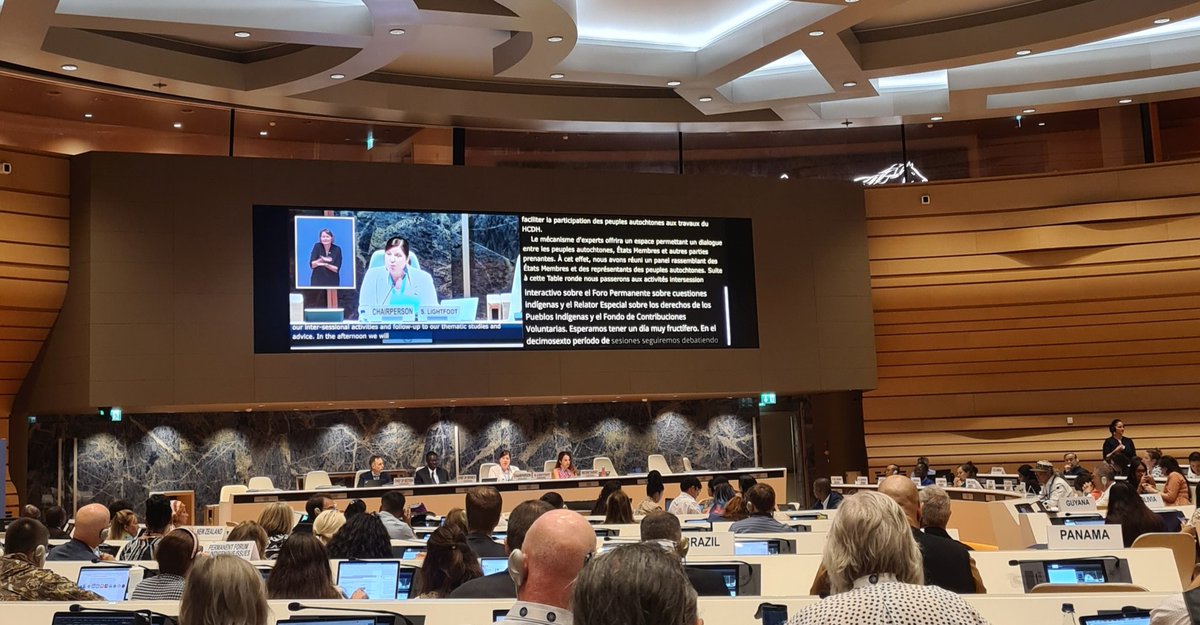 Attending the 16th session of the #EMRIP Expert Mechanism of Indigenous Rights, where @sheryllightfoot was just elected chairperson. Congratulations!