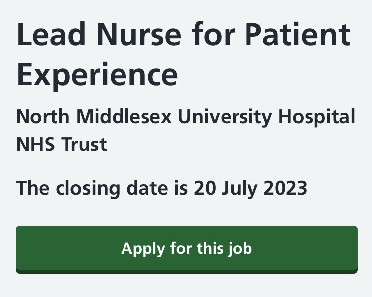 We’re keen to improve patient experience @NorthMidNHS @NMITCommunity & are recruiting a Lead Nurse (or midwife/AHP) for Patient Experience Closing date - 20th July We’re a friendly & diverse team, take a look ⬇️ beta.jobs.nhs.uk/candidate/joba… @SarahHa88622902