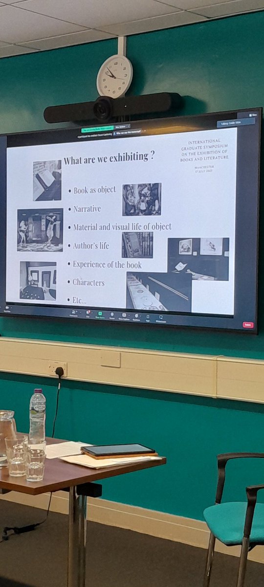 exhibitingwords's tweet photo. And we are off! Prof. Emily Sitzia's keynote starts by questioning what it is that is really exhibited in books and literature exhibitions #EBLS2023 https://t.co/7SYTJxvAR6